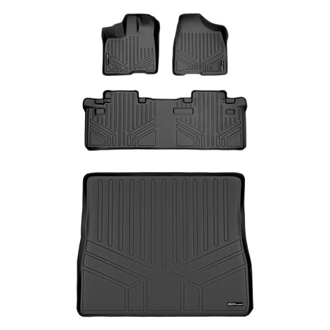 Floor Mats 2 Rows and Cargo Liner Set <br> 11-12 Toyota Sienna 8 Passenger Model