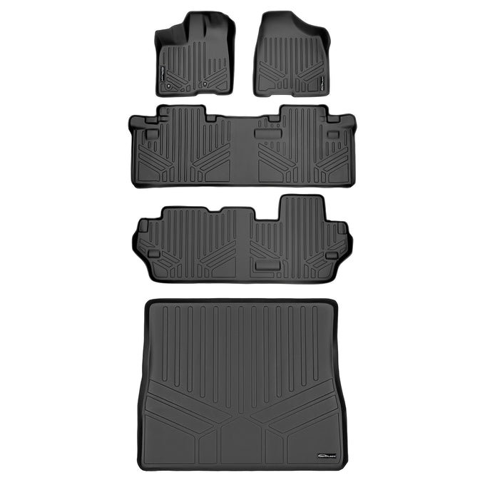 Floor Mats 3 Rows and Cargo Liner Set <br> 11-12 Toyota Sienna 8 Passenger Model
