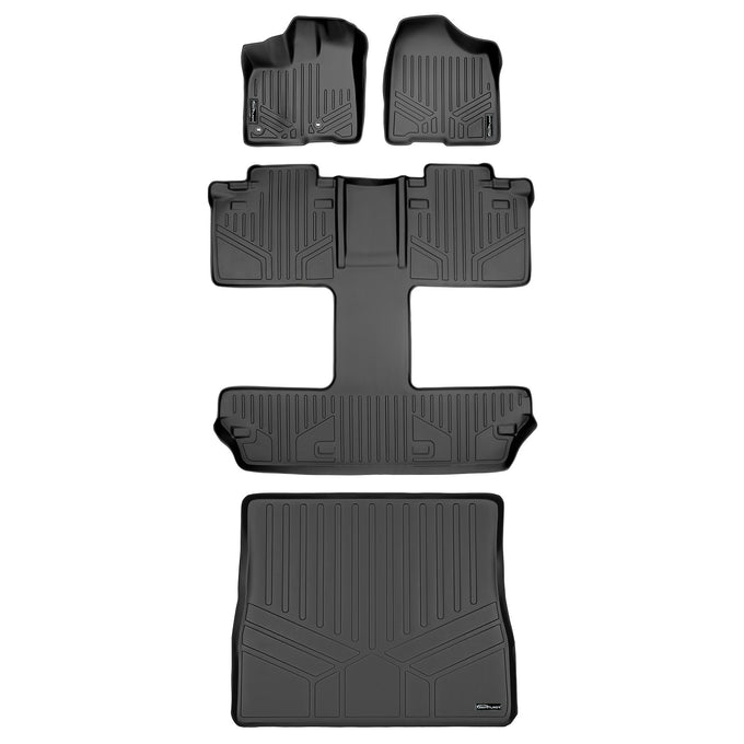 Floor Mats 3 Rows and Cargo Liner Set <br> 13-20 Toyota Sienna (7 Passenger)