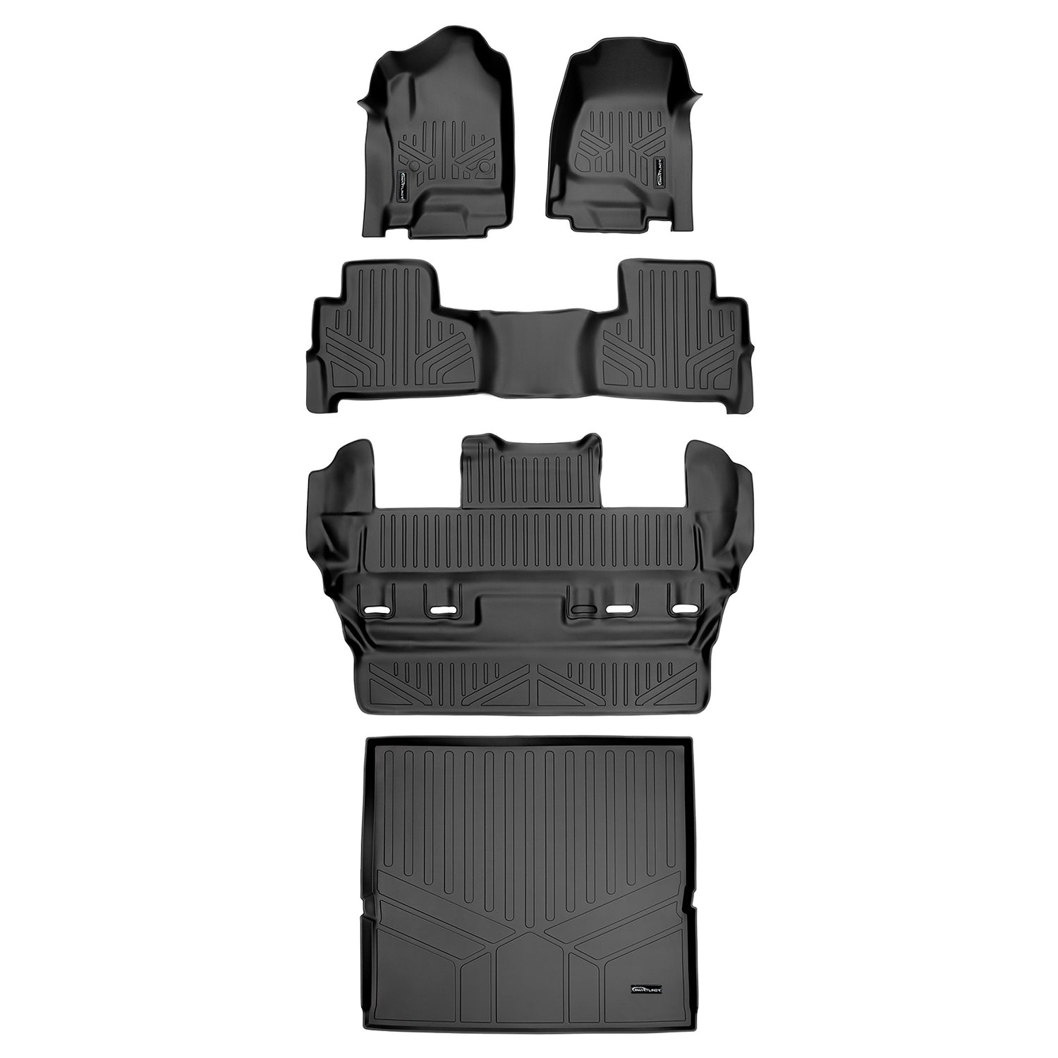 Floor Mats 3 Rows and Cargo Liner Set <br> 15-20 Chevrolet Tahoe15-20 GMC Yukon