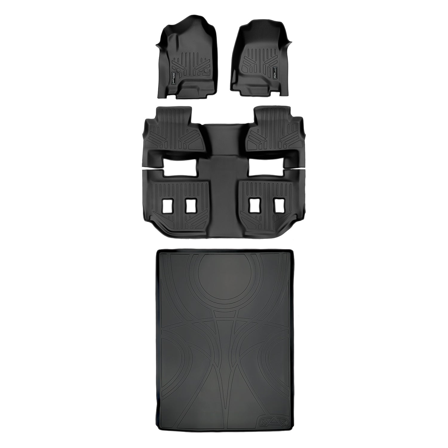 Floor Mats 3 Rows and Cargo Liner Set <br> 15¨C20 Suburban/Yukon XL w/ Front Bucket Seats