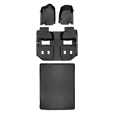 Floor Mats 3 Rows and Cargo Liner Set <br> 15¨C20 Suburban/Yukon XL w/ Front Bucket Seats