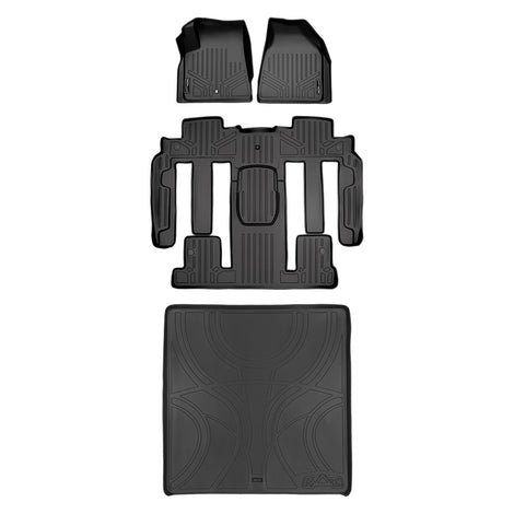 Floor Mats 3 Rows and Cargo Liner Set <br> 07-08 GMC Acadia (Bucket Seats on the Second Row)
