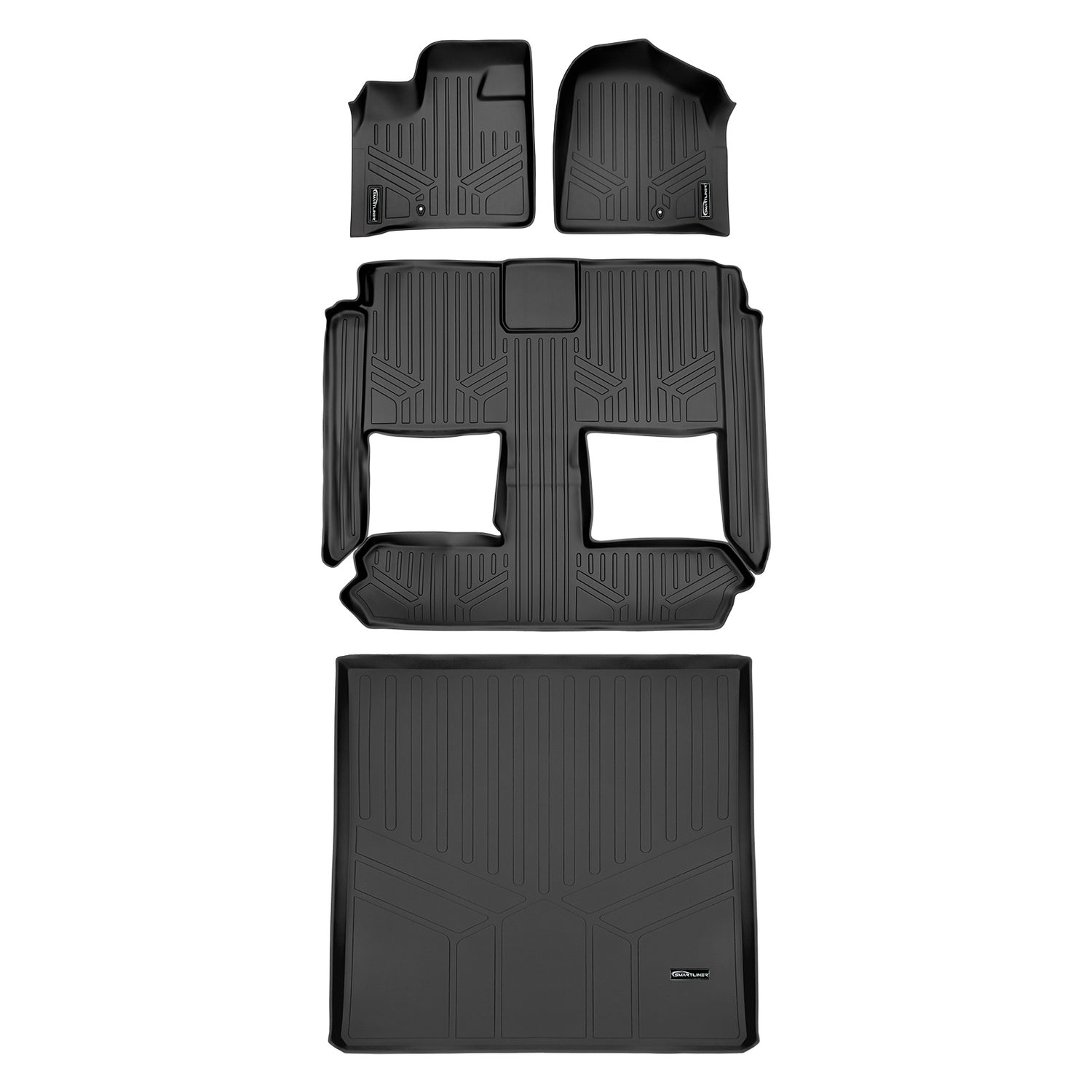 Floor Mats 3 Rows & Cargo Liner Set <br> 08-20 Dodge Caravan08-16 Chrysler Town & Country