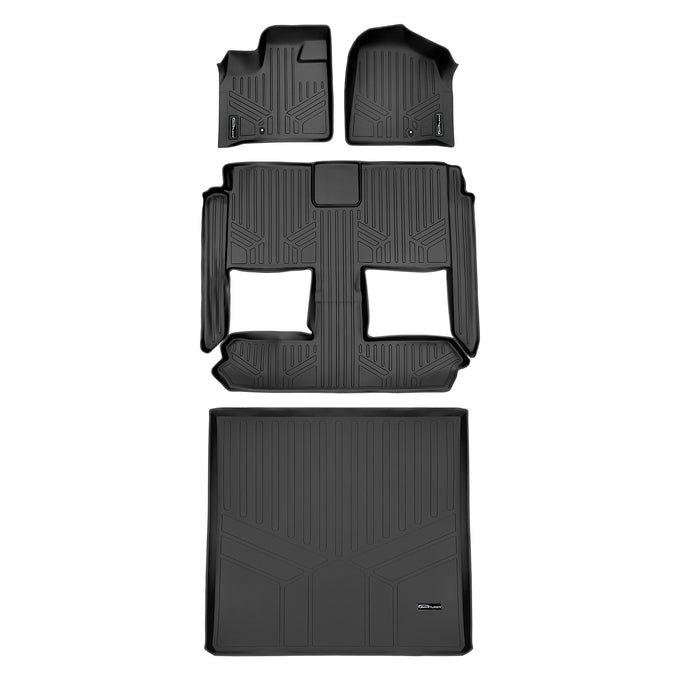 Floor Mats 3 Rows & Cargo Liner Set <br> 08-20 Dodge Caravan08-16 Chrysler Town & Country