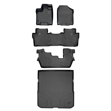 Floor Mats 3 Rows and Cargo Liner Set <br> 16-22 Honda Pilot 8 Passenger Model