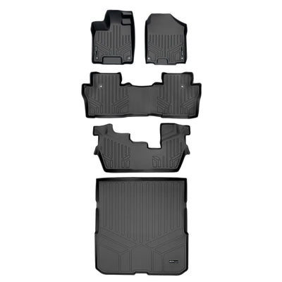 Floor Mats 3 Rows and Cargo Liner Set <br> 16-22 Honda Pilot 8 Passenger Model