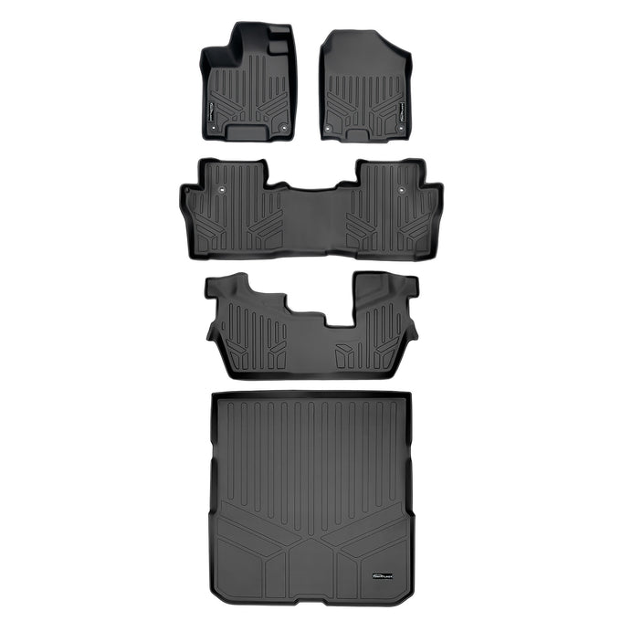 Floor Mats 3 Rows and Cargo Liner Set <br> 16-22 Honda Pilot 8 Passenger Model
