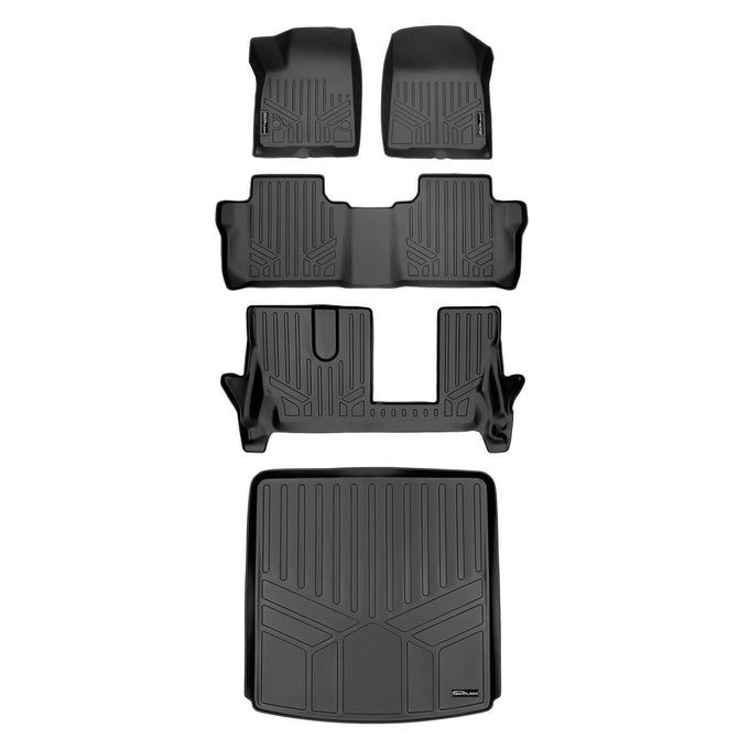Floor Mats 3 Rows and Cargo Liner Set <br> 20-25 Cadillac XT6 with Bench Seats