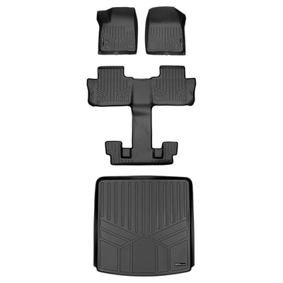 Floor Mats 3 Rows and Cargo Liner Set <br> 20-25 Cadillac XT6 with 2nd Row Bucket Seats
