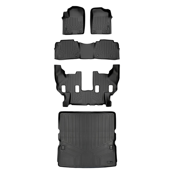 Floor Mats 3 Rows and Cargo Liner Set <br> 11¨C18 QX56/QX80 17¨C18 Armada w/ Front Bucket Seats