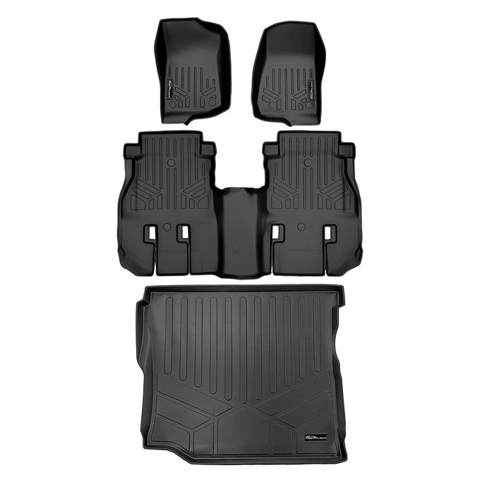 Floor Mats 2 Rows & Cargo Liner Set <br> 18-21 Jeep Wrangler Unlimited 4-Door