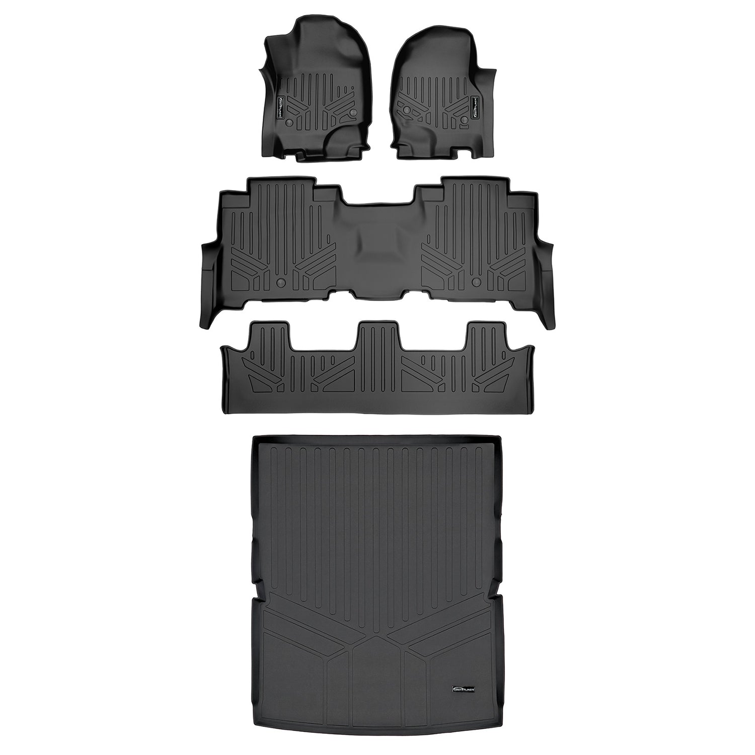 Floor Mats 3 Rows & Cargo Liner Set <br> 18-22 Ford Expedition Max18-22 Lincoln Navigator L