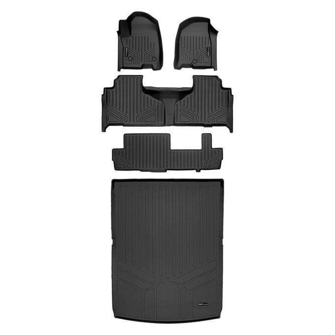 3 Row Floor Mats & Cargo Liner Set <br> 21-24 Chevrolet Suburban 21-24 GMC Yukon XL