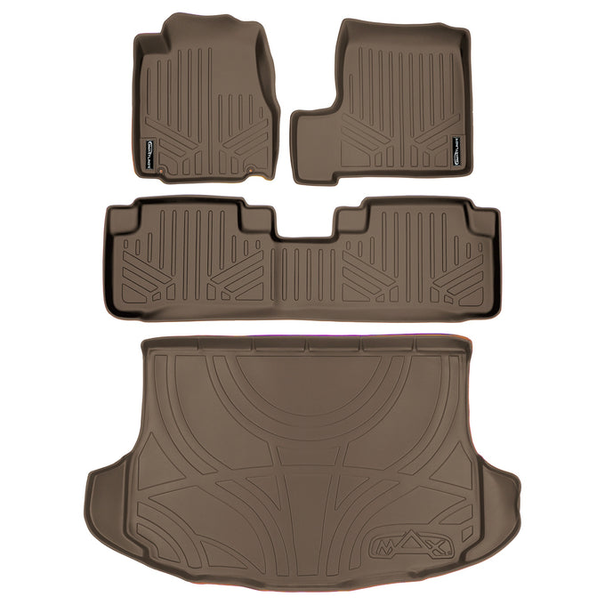 Floor Mats 2 Rows and Cargo Liner Set Tan <br> 07-11 Honda CR-V
