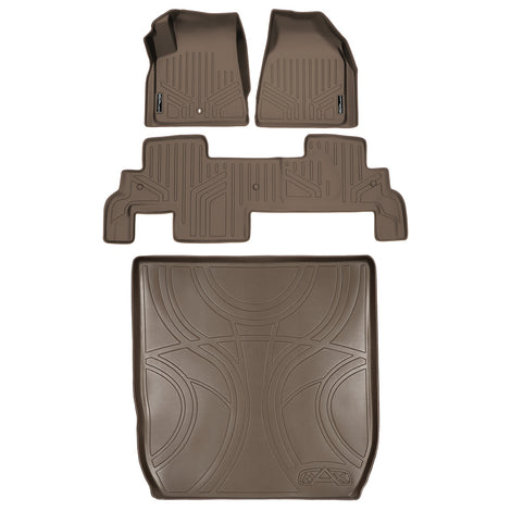 Floor Mats 2 Rows and Cargo Liner Set Tan <br> 07¨C17 Traverse/Enclave/Outlook/Acadia