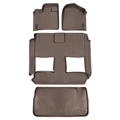 Floor Mats 3 Rows & Cargo Liner Tan <br> 08-20 Dodge Caravan08-16 Chrysler Town & Country