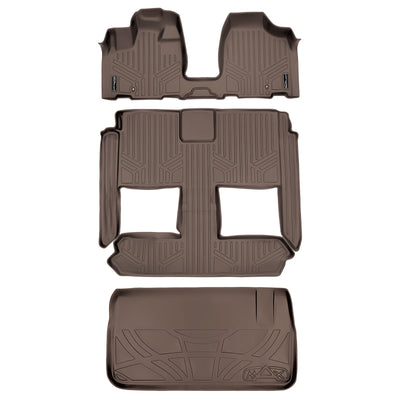 Floor Mats 3 Rows and Cargo Liner Tan <br> 08-20 Dodge Caravan08-16 Chrysler Town & Country