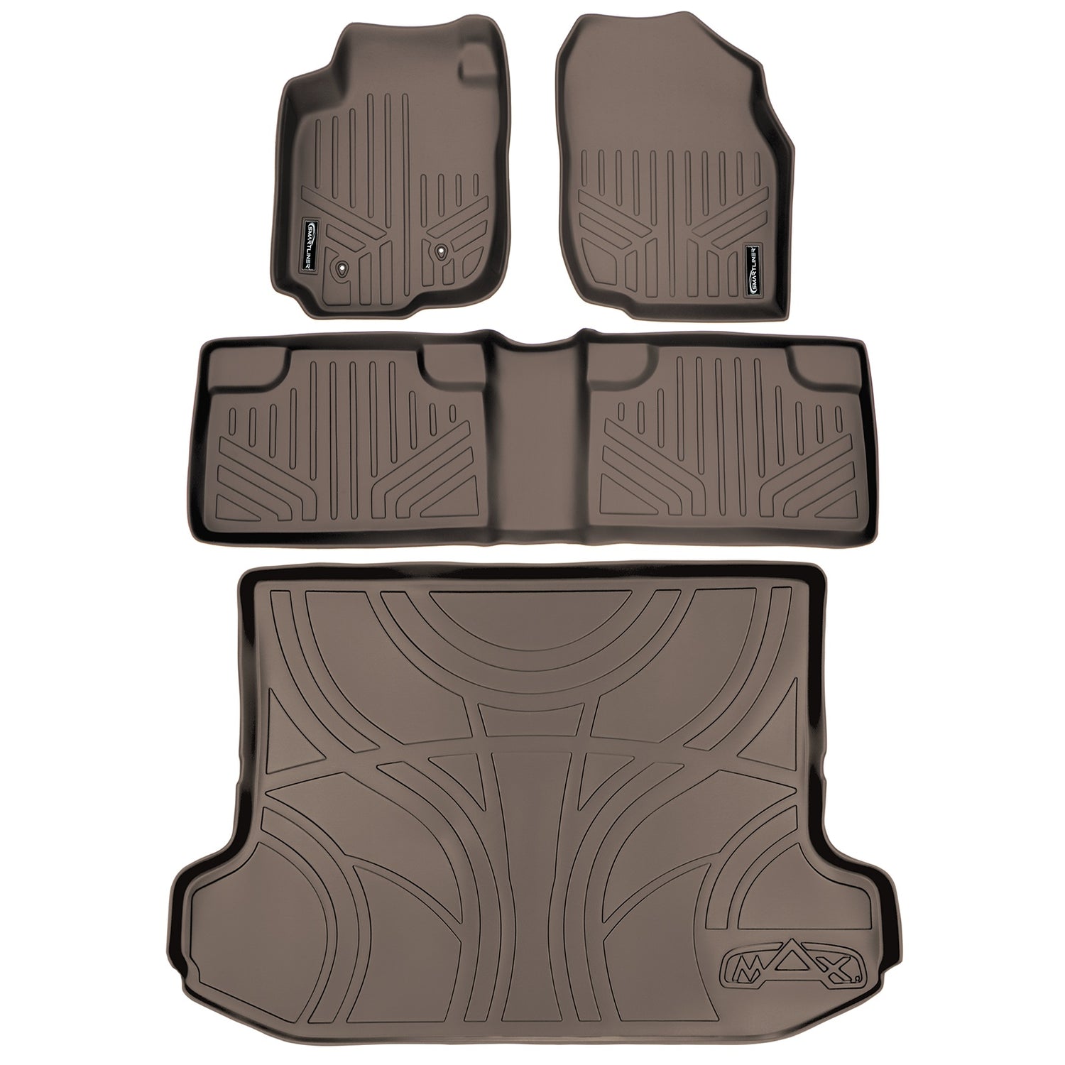 Floor Mats 2 Rows and Cargo Liner Set Tan <br> 06-12 Toyota RAV4 (Without Third Row Seat)