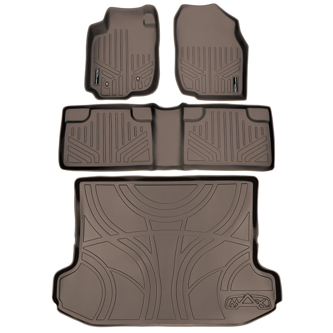 Floor Mats 2 Rows and Cargo Liner Set Tan <br> 06-12 Toyota RAV4 (Without Third Row Seat)