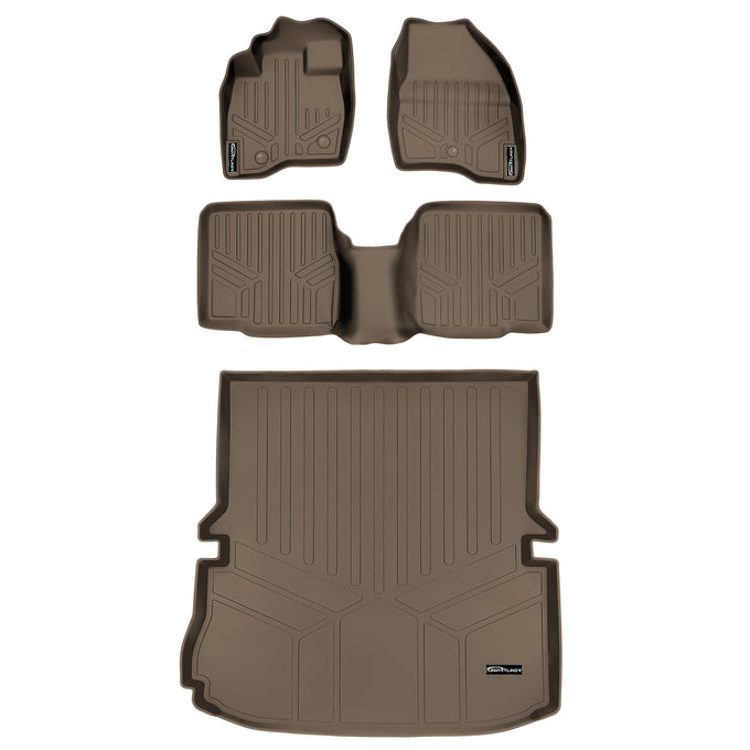 Floor Mats 2 Rows and Cargo Liner Set Tan <br> 11-14 Ford Explorer