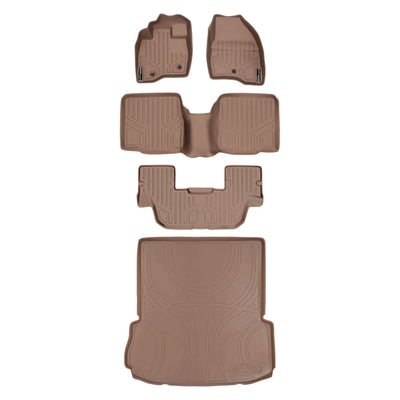 Floor Mats (3 Rows) and Cargo Liner Set Tan <br> 17-19 Ford Explorer