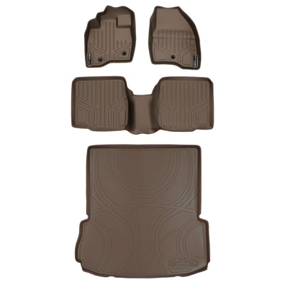 Floor Mats 2 Rows and Cargo Liner Set Tan <br> 17-19 Ford Explorer
