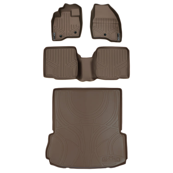 Floor Mats 2 Rows and Cargo Liner Set Tan <br> 17-19 Ford Explorer