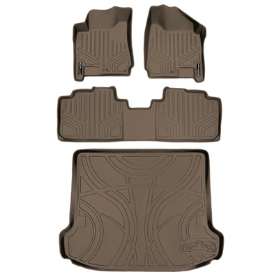 Floor Mats 2 Rows and Cargo Liner Set Tan <br> 10-16 Cadillac SRX