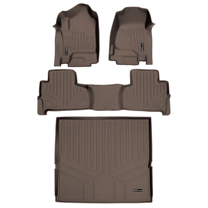 Floor Mats 2 Rows and Cargo Liner Set Tan <br> 15-20 Chevrolet Tahoe15-20 GMC Yukon