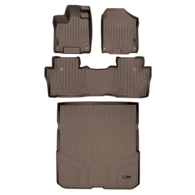 Floor Mats 2 Rows and Cargo Liner Set Tan <br> 16-22 Honda Pilot