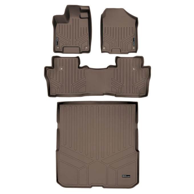 Floor Mats 2 Rows and Cargo Liner Set Tan <br> 16-22 Honda Pilot