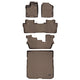 Floor Mats 3 Rows and Cargo Liner Set Tan <br> 16-22 Honda Pilot 8 Passenger Model