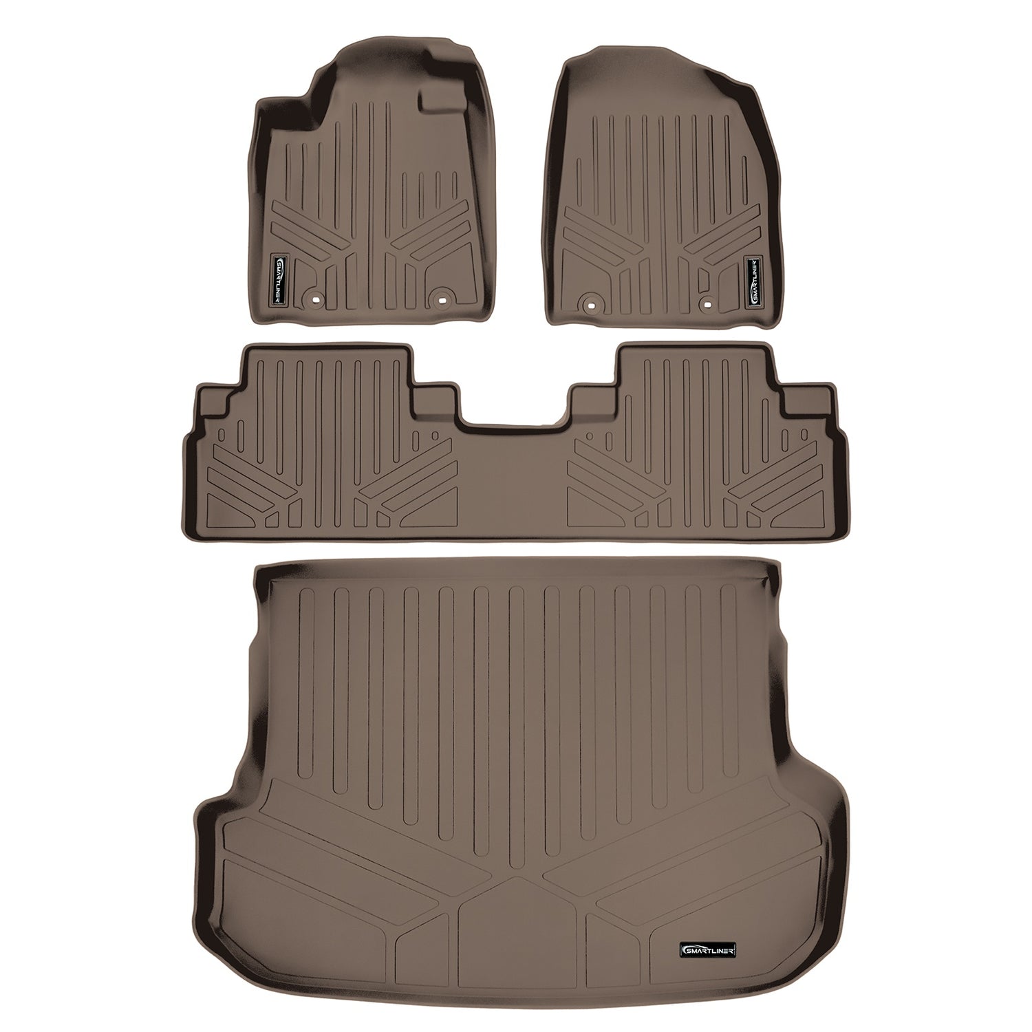 Floor Mats 2 Rows and Cargo Liner Set Tan <br> 13-15 Lexus RX