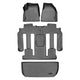 Floor Mats 3 Rows and Cargo Liner Grey <br> 09-17 Buick Enclave09-17 Chevrolet Traverse