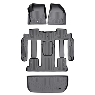 Floor Mats 3 Rows and Cargo Liner Grey <br> 08 Buick Enclave (Bucket Seat on the Second Row)