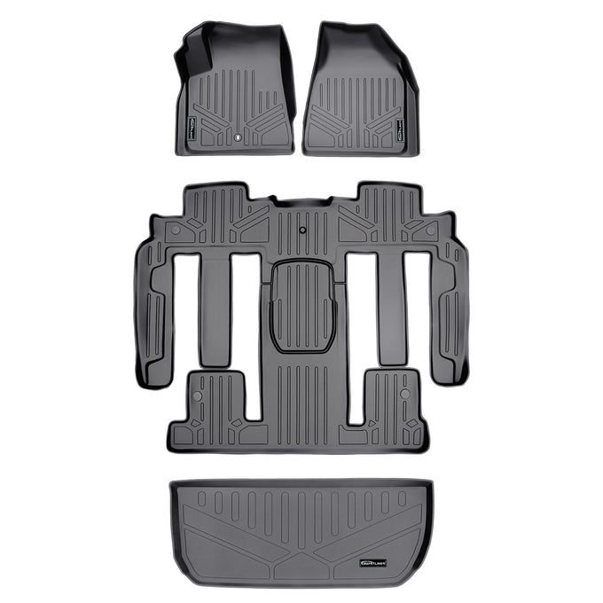 Floor Mats 3 Rows and Cargo Liner Grey <br> 08 Buick Enclave (Bucket Seat on the Second Row)