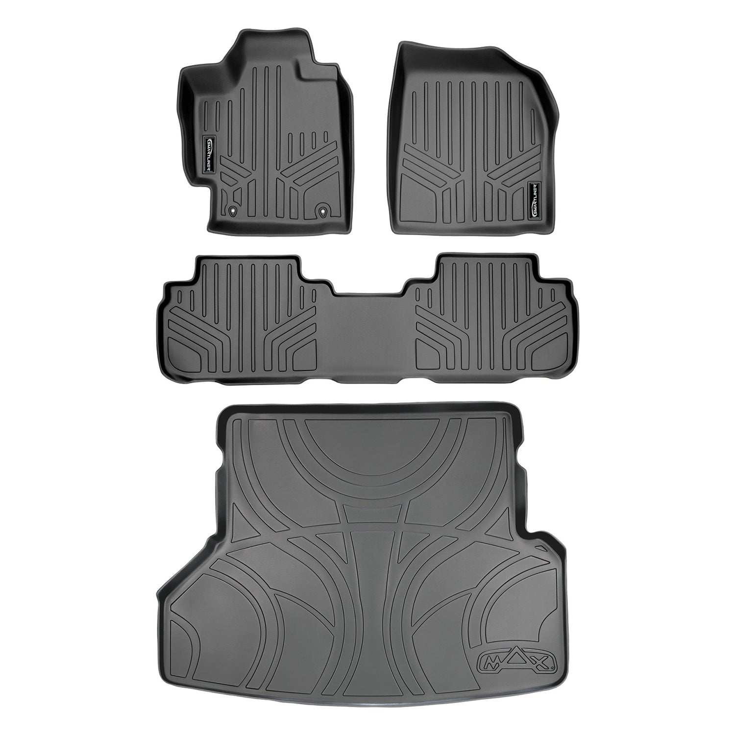 Floor Mats 2 Rows and Cargo Liner Set Grey <br> 08-13 Toyota Highlander (Non Hybrid)