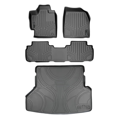 Floor Mats 2 Rows and Cargo Liner Set Grey <br> 08-13 Toyota Highlander (Non Hybrid)