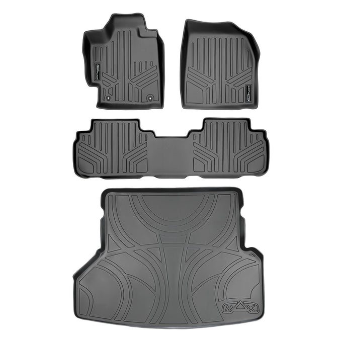 Floor Mats 2 Rows and Cargo Liner Set Grey <br> 08-13 Toyota Highlander (Non Hybrid)