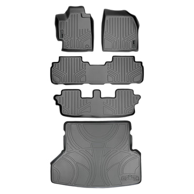 Floor Mats 3 Rows and Cargo Liner Set Grey <br> 08-13 Toyota Highlander (Non Hybrid)