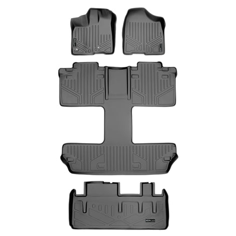 Floor Mats 3 Rows and Cargo Liner Grey <br> 13-20 Toyota Sienna (7 Passenger)