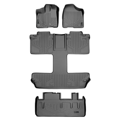 Floor Mats 3 Rows and Cargo Liner Grey <br> 13-20 Toyota Sienna (7 Passenger)