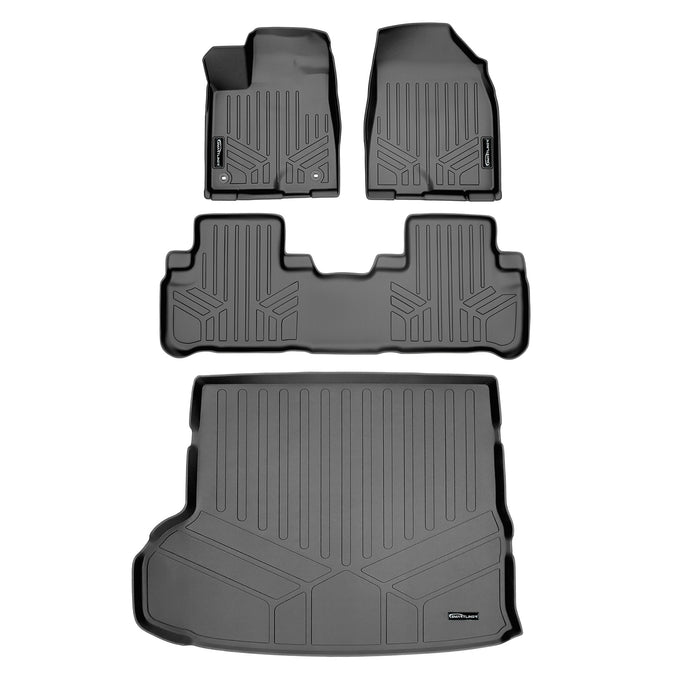 Floor Mats 2 Rows and Cargo Liner Set Grey <br> 14-19 Toyota Highlander