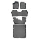 Floor Mats 3 Rows and Cargo Liner Set Grey <br> 16-22 Honda Pilot 8 Passenger Model