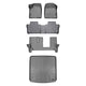 Floor Mats 3 Rows and Cargo Liner Set Grey <br> 17-21 GMC Acadia with Bench Seats