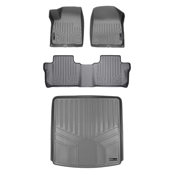 Floor Mats 2 Rows and Cargo Liner Set Grey <br> 20-21 Cadillac XT6 with Bench Seats
