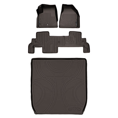 Floor Mats 2 Rows and Cargo Liner Set Cocoa <br> 09-17 Chevrolet Traverse / Buick Enclave