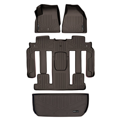 Floor Mats 3 Rows and Cargo Liner Cocoa <br> 09-17 Buick Enclave09-17 Chevrolet Traverse