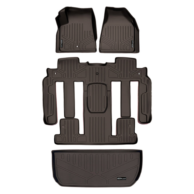 Floor Mats 3 Rows and Cargo Liner Cocoa <br> 09-17 Buick Enclave09-17 Chevrolet Traverse